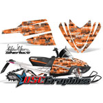 Snow Mobile Orange Silver Haze Vinyl Stickers Fit Arctic Cat Crossfire