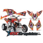 2009-2011 Polaris Outlaw 450 Four Wheeler Orange Love Kills Vinyl Stickers