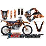 KTM C0 LC4 Four Stroke 1993-1997 Motocross Orange Mad Hatter Graphic Kit
