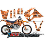 1993-1997 KTM C0 LC4 Four Stroke Motocross Orange Silver Haze Graphic Kit