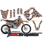 KTM C0 LC4 Four Stroke 1993-1997 Motocross Orange Urban Camo Graphic Kit