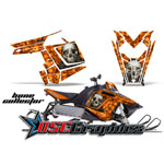 Polaris Snow Mobile Orange Bone Collector Graphic Stickers Fit Assault 2010-2012