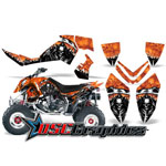 Polaris Quad Orange Reaper Vinyl Graphics Fit Outlaw 450 2006-2008