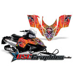 Polaris Snow Mobile Orange Love Kills Vinyl Wraps Fit Assault