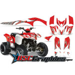 Polaris ATV Red Tribal Flames Vinyl Graphics Fit Phoenix 200