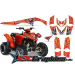 Polaris ATV Orange Love Kills Vinyl Graphics Fit Phoenix 200