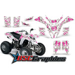 All Years Yamaha Banshee Blaster YFS200 Quad Pink Butterflies Graphic Kit