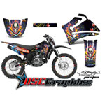 Yamaha Banshee TTR125 Motocross Black Pirates Graphic Kit Fits 2000-2007