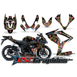 Suzuki GSXR 600 2006-2007 Sport Bike Black Pirates Stivker Vinyl Kit