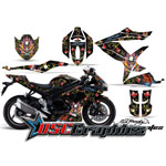 Suzuki GSXR 600 2008-2010 Sport Bike Black Pirates Graphic Kit