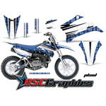 2011-2012 Yamaha Banshee TTR110 Motocross Blue Plaid Vinyl Graphic