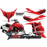 Polaris Snow Mobile Red Diamond Flames Vinyl Graphics Fit IQ Race 600