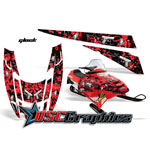 Snow Mobile Red Glock Vinyl Stickers Fit Polaris Edge