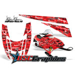 Polaris Edge Snow Mobile Red Silver Haze Vinyl Stickers