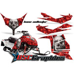 Polaris Snow Mobile Red Bone Collector Vinyl Graphics Fit IQ Race 600