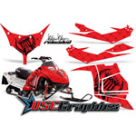 Polaris Snow Mobile Red Reloaded Vinyl Graphics Fit IQ Race 600