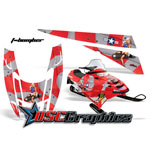 Polaris Edge Snow Mobile Red T-Bomber Vinyl Graphics