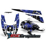 Snow Mobile Blue Reaper Vinyl Stickers Fit Polaris Edge