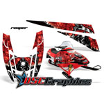 Snow Mobile Red Reaper Vinyl Stickers Fit Polaris Edge