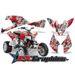 Four Wheeler Red Camo Plate Vinyl Stickers Fit Polaris Outlaw 450 2009-2011