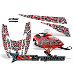 Polaris Snow Mobile Red Urban Camo Vinyl Stickers Fit Edge