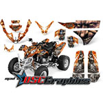 ATV Orange MadHatter Graphic Stickers Fit Polaris Predator 500