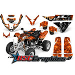 ATV Orange Reaper Graphic Stickers Fit Polaris Predator 500