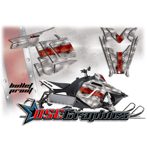 Polaris Snow Mobile Bullet Proof Graphic Stickers Fit Switchback 2010-2012