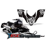 Snow Mobile Black Reloaded Vinyl Wraps Fit Polaris Assault