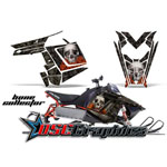 2010-2012 Polaris Assault Snow Mobile Bone Collector Graphic Stickers