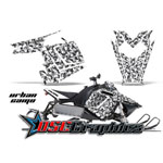 Polaris Snow Mobile White Urban Camo Graphic Stickers Fit Assault 2010-2012