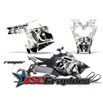 Polaris Snow Mobile White Reaper Graphic Stickers Fit Assault 2010-2012