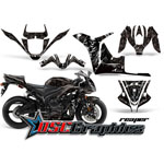 Honda CBR600RR Sport Bike Black Reaper Graphic Kit Fits 2007-2008