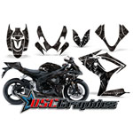 2006-2007 Suzuki GSXR 600 Sport Bike Black Reaper Stivker Vinyl Kit