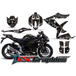 2008-2010 Suzuki GSXR 600 Sport Bike Black Reaper Graphic Kit