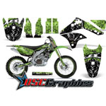 Kawasaki KLX400 Motorcycle Green Reaper Graphic Kit Fits 2000-2009