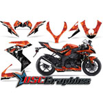 2008-2009 Kawasaki ZX10 Sport Bike Orange Reaper Vinyl Kit