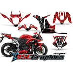 Honda CRB600RR Sport Bike Red Reaper Graphic Sticker Kit Fits 2007-2008