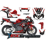 Honda CBR100RR Sport Bike Red Reaper Graphic Kit Fits 2006-2007