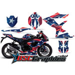 Suzuki GSXR 600 Sport Bike Rebel Graphic Kit Fits 2008-2010