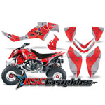 Polaris Quad Red T-Bomber Vinyl Graphics Fit Outlaw 450 2006-2008