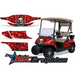 1996-2010 EZ GO GOLF Cart Red Bone Collector Graphic Kit - DSC-DSC-456465465-YY