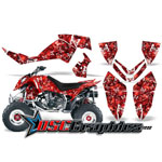 Polaris Quad Red Butterflies Vinyl Graphics Fit Outlaw 450 2006-2008