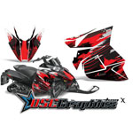 Artic Cat ProCross 2012 Snow Mobile Red CarbonX Vinyl Graphics - 653365469QA