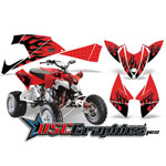 Polaris Four Wheeler Red Diamond Flames Vinyl Stickers Fit Outlaw 450 2009-2011