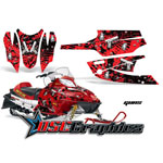 Arctic Cat Snow Mobile Red Guns Vinyl Wraps Fit Firecat F7 - DSC-656465469TR