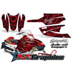 Arctic Cat Firecat F5 Snow Mobile Red Skulls And Hammers Vinyl Wraps