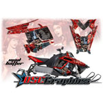 Polaris Snow Mobile Red Madhatter Graphic Stickers Fit Assault 2010-2012