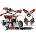 Polaris Four Wheeler Red MadHatter Vinyl Stickers Fit Outlaw 450 2009-2011