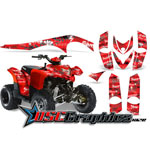 Polaris ATV Red Silver Haze Vinyl Graphics Fit Phoenix 200